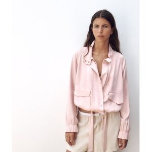 Zara Pocketed Flowy Bomber Jacket